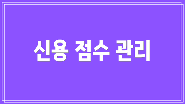 신용 점수 관리