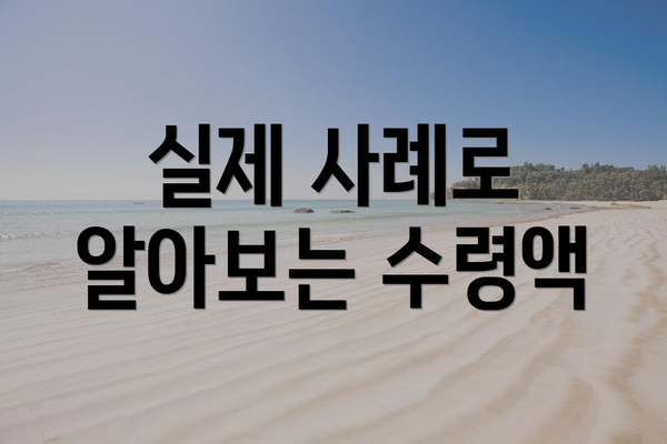 실제 사례로 알아보는 수령액