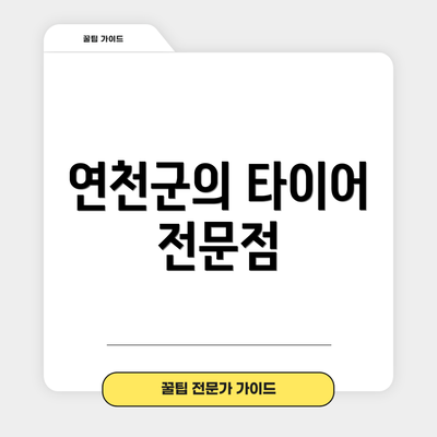 연천군의 타이어 전문점