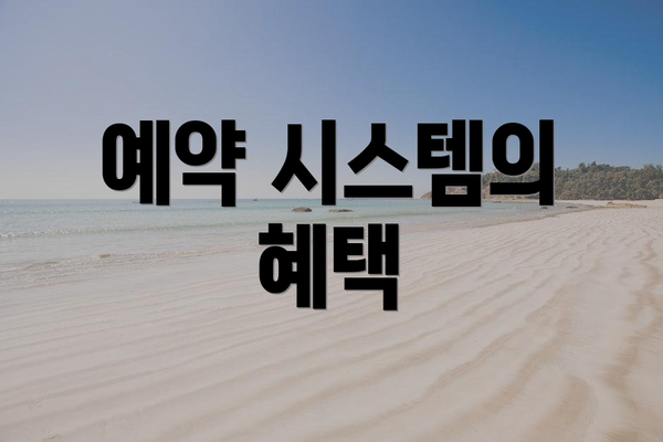 예약 시스템의 혜택