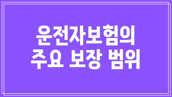 운전자보험의 주요 보장 범위