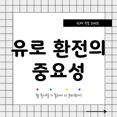 유로 환전의 중요성