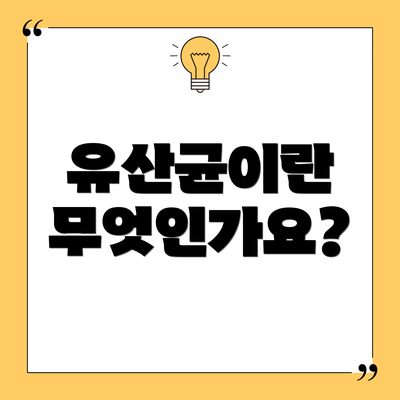 유산균이란 무엇인가요?