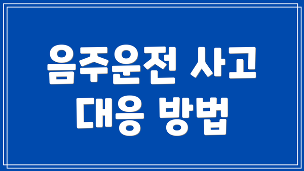 음주운전 사고 대응 방법