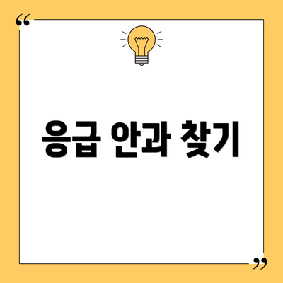 응급 안과 찾기