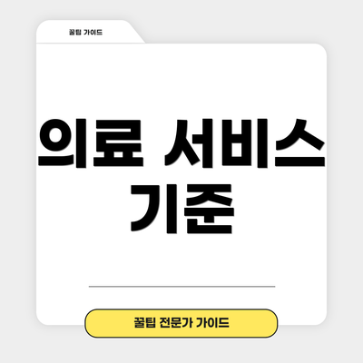 의료 서비스 기준