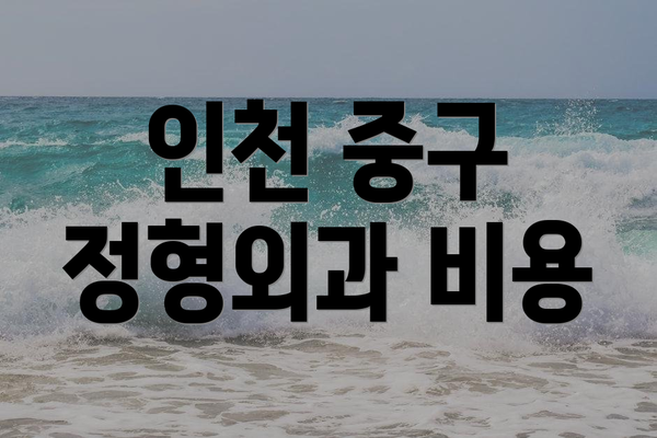 인천 중구 정형외과 비용
