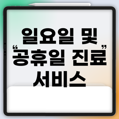 일요일 및 공휴일 진료 서비스