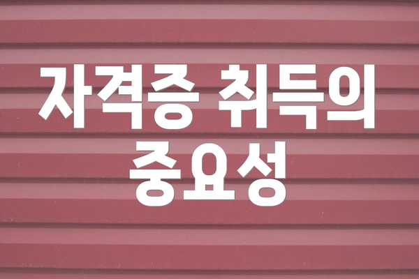 자격증 취득의 중요성