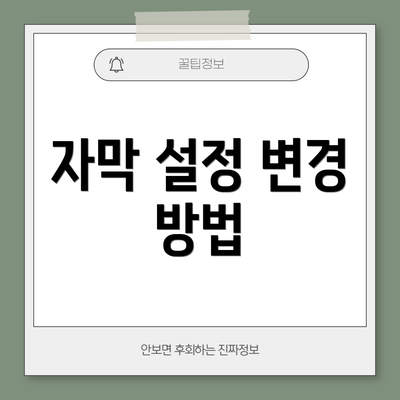 자막 설정 변경 방법