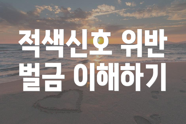 적색신호 위반 벌금 이해하기