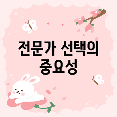 전문가 선택의 중요성