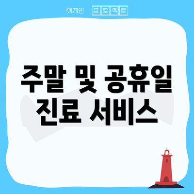 주말 및 공휴일 진료 서비스