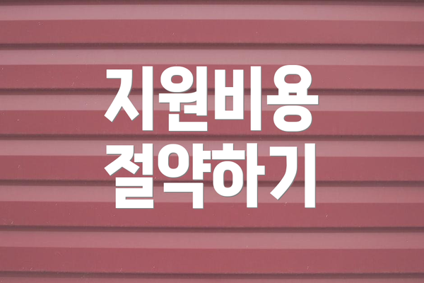 지원비용 절약하기