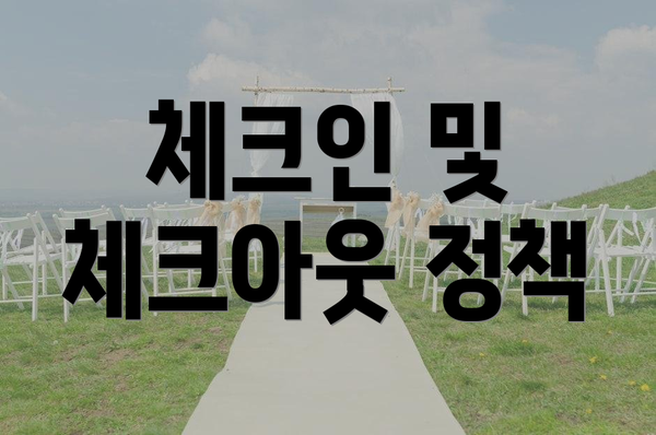 체크인 및 체크아웃 정책