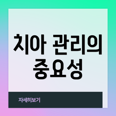 치아 관리의 중요성