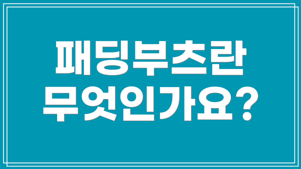 패딩부츠란 무엇인가요?