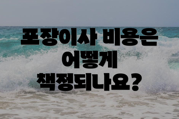 포장이사 비용은 어떻게 책정되나요?