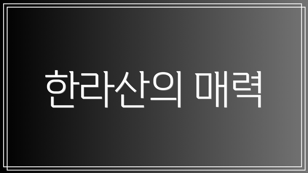 한라산의 매력