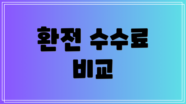 환전 수수료 비교