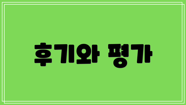 후기와 평가