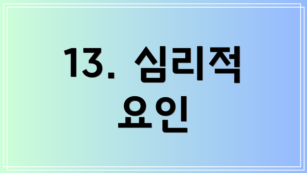 13. 심리적 요인