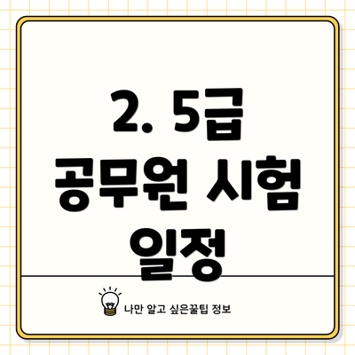 2. 5급 공무원 시험 일정