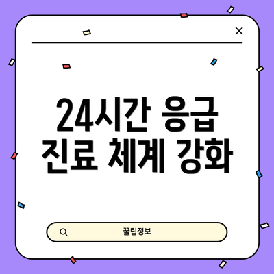 24시간 응급 진료 체계 강화