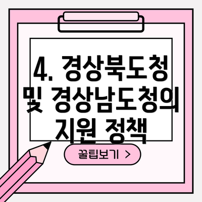 4. 경상북도청 및 경상남도청의 지원 정책